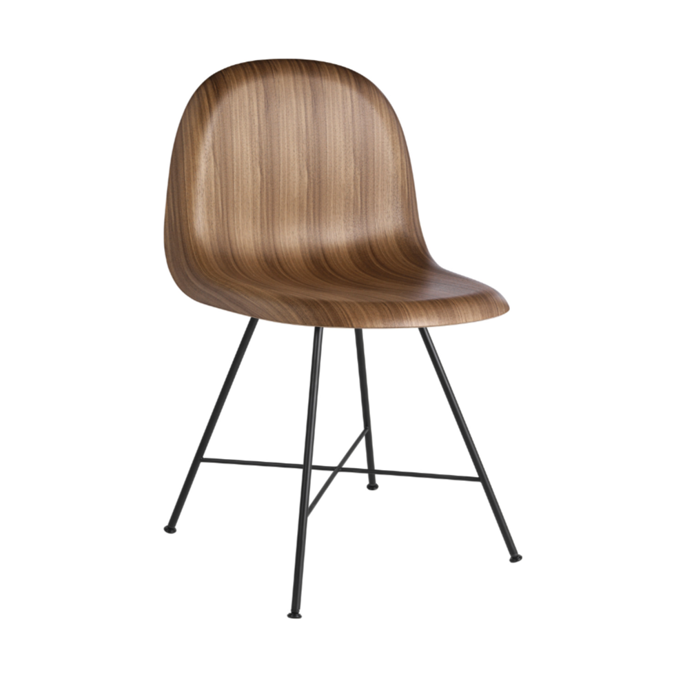 GUBI 3D chair walnut wood with black base