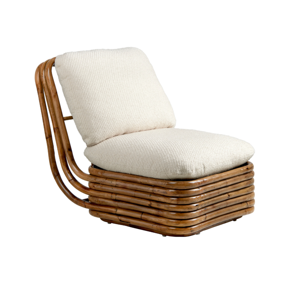 Sessel BOHEMIAN 72 gepolstert mit Rattanbasis