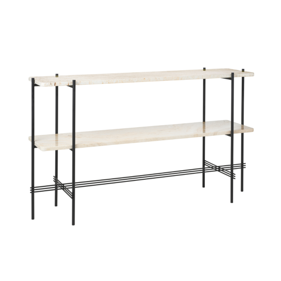 TS console cream travertine with black base