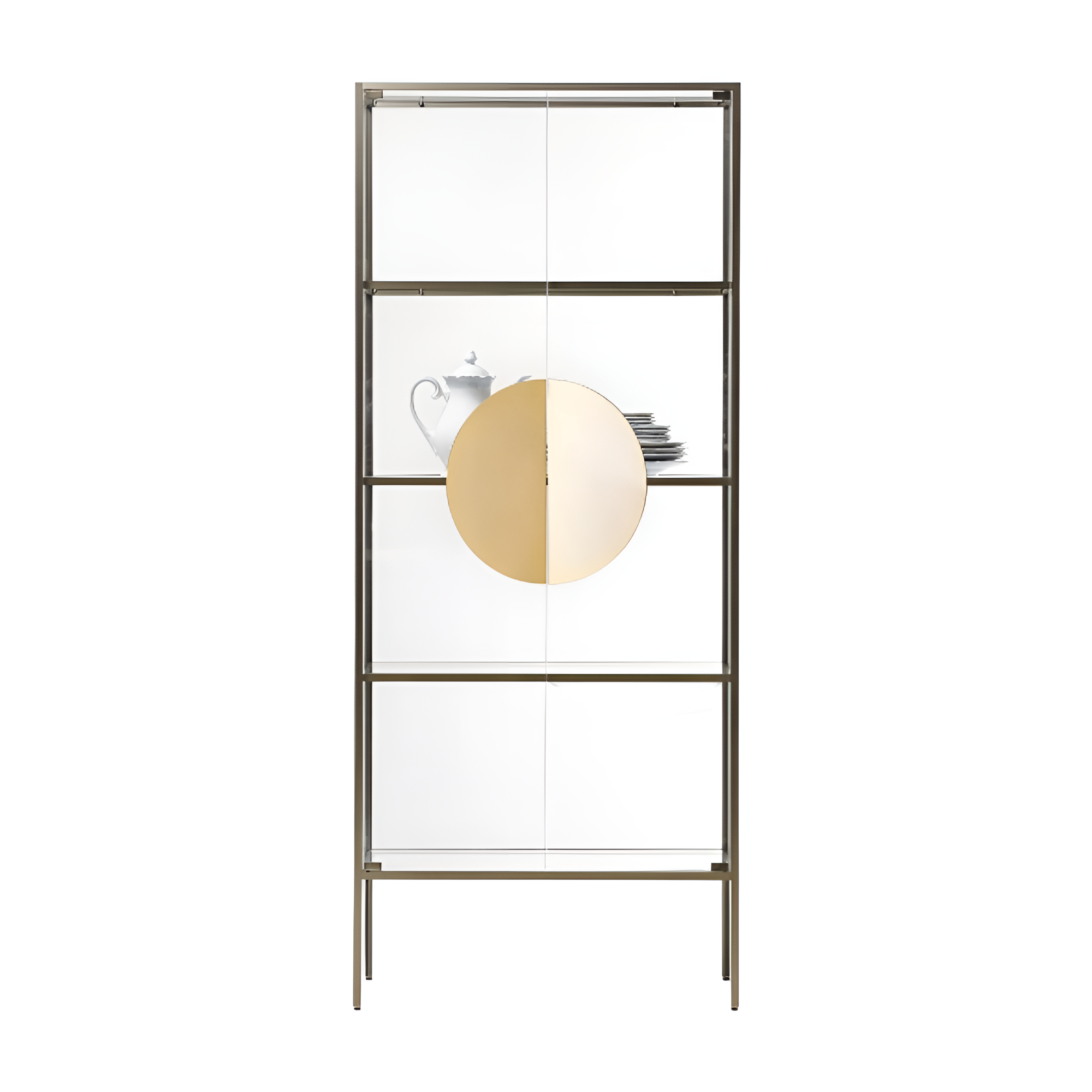 YANG glass display cabinet gold