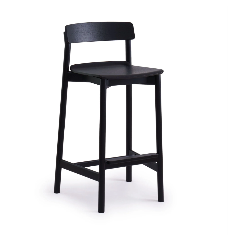 Hocker ARCHE schwarzes Eichenholz