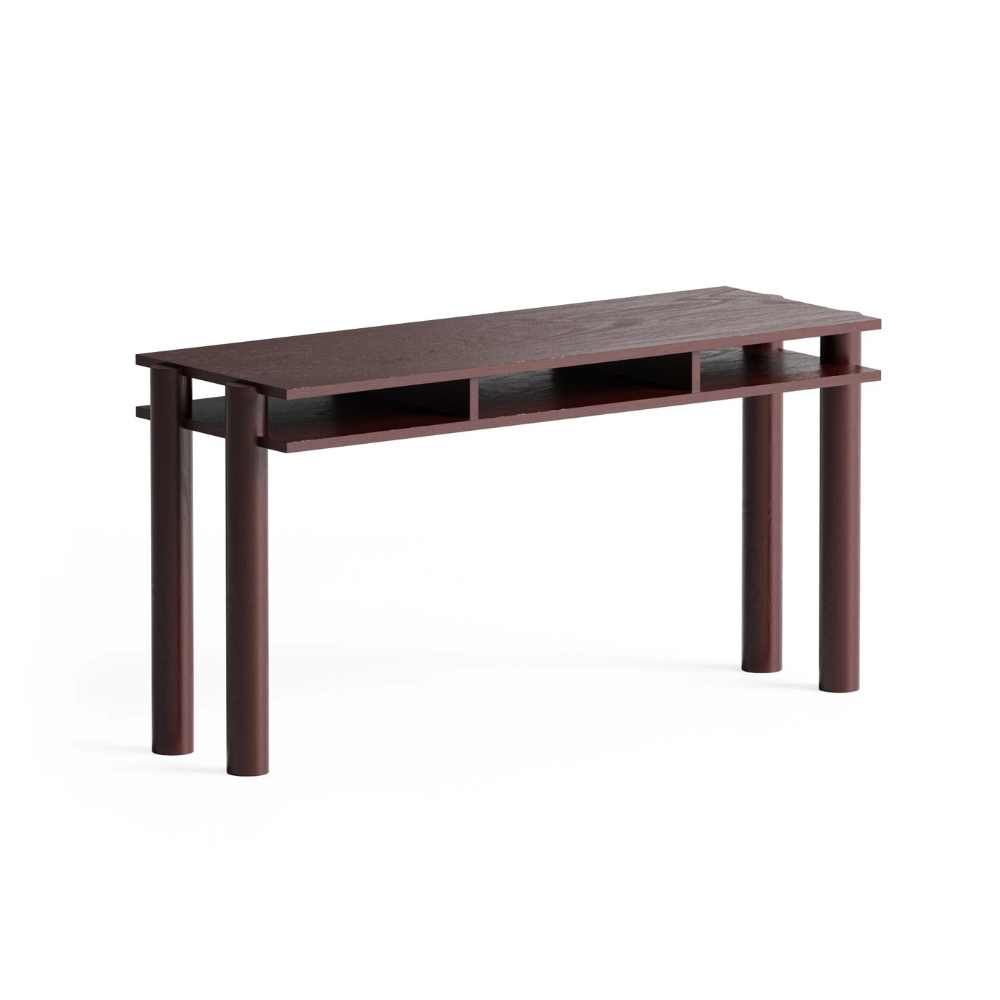 BOLD desk in burgundy oak wood
