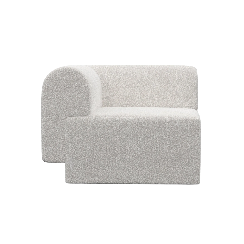 Modulsofa TORI - linkes Element in hellgrauem Boucle