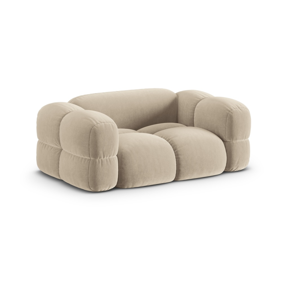 Sofa 2-sitzig aus Samt LORETTO beige