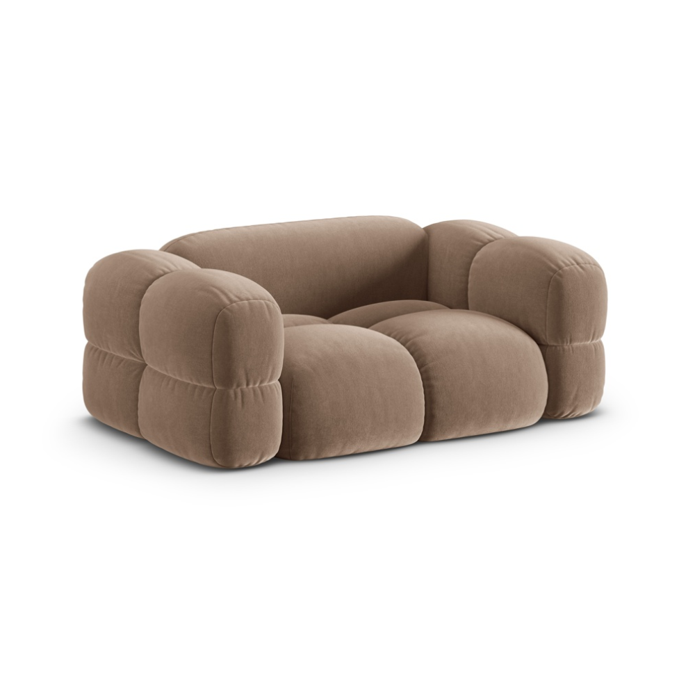 LORETTO dark beige velvet 2-seater sofa