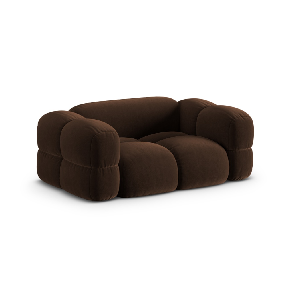 LORETTO chocolate velvet 2-seater sofa