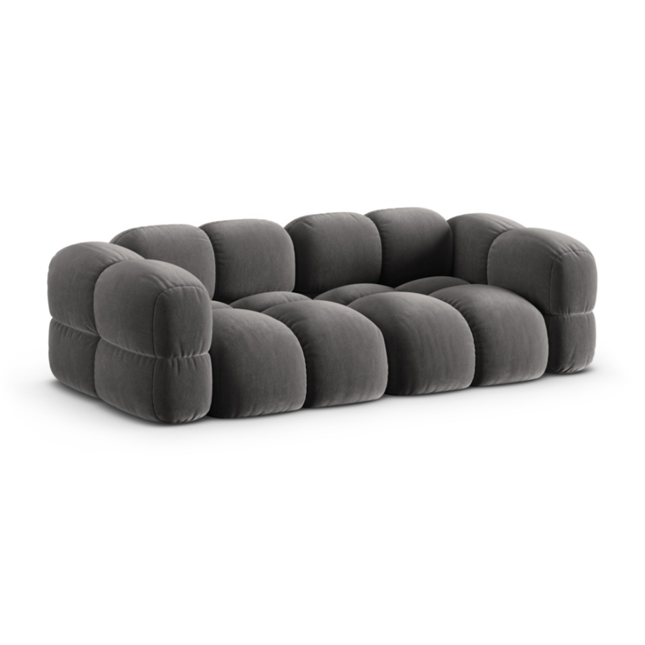 LORETTO gray velvet sofa for 4 people