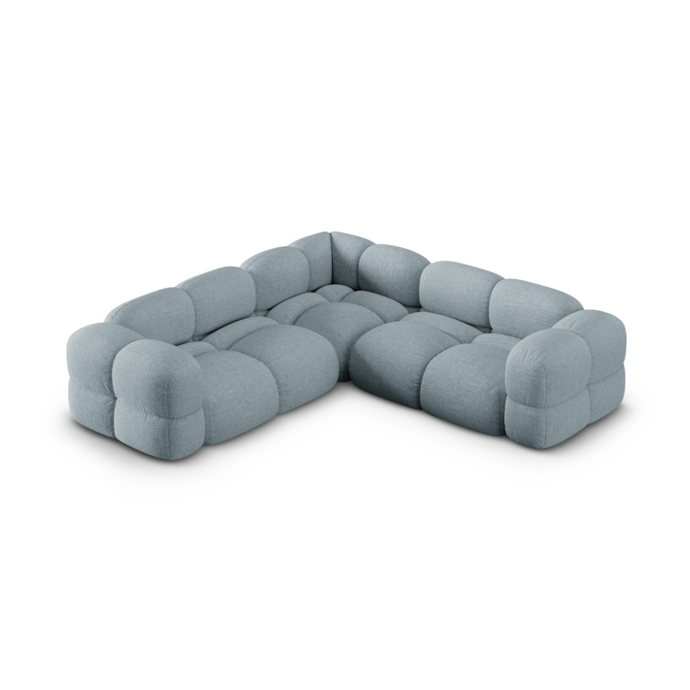 Symmetrische Eckcouch LORETTO pastellblau