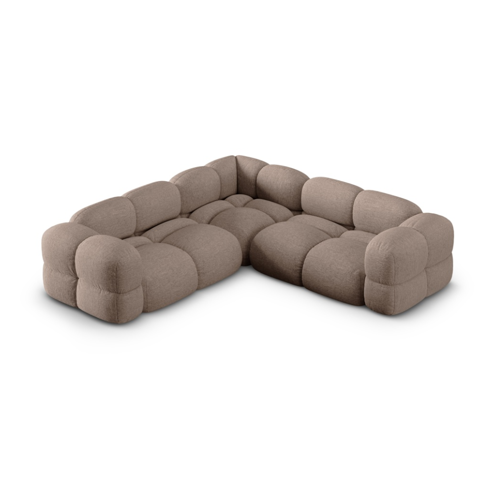 Symmetrische Eckcouch LORETTO Cappuccino