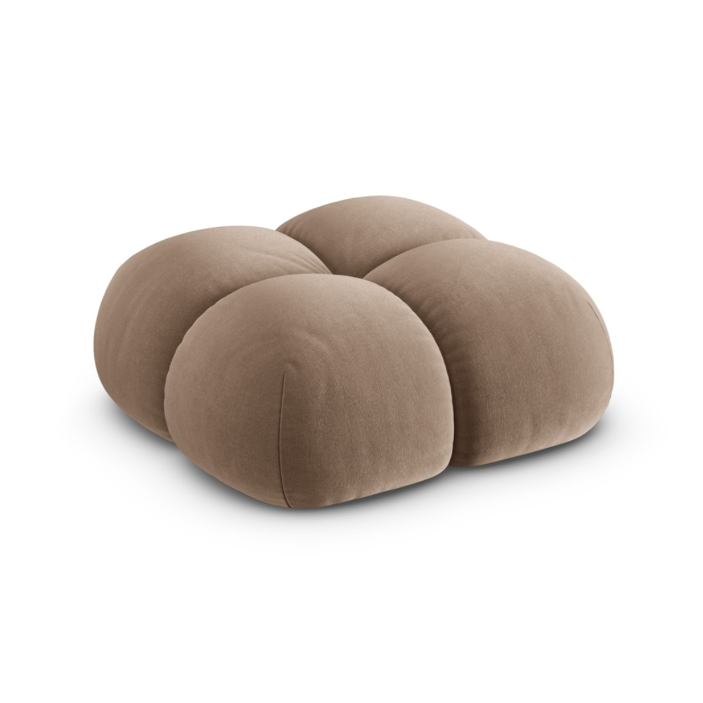 Samt Pouf LORETTO dunkelbeige