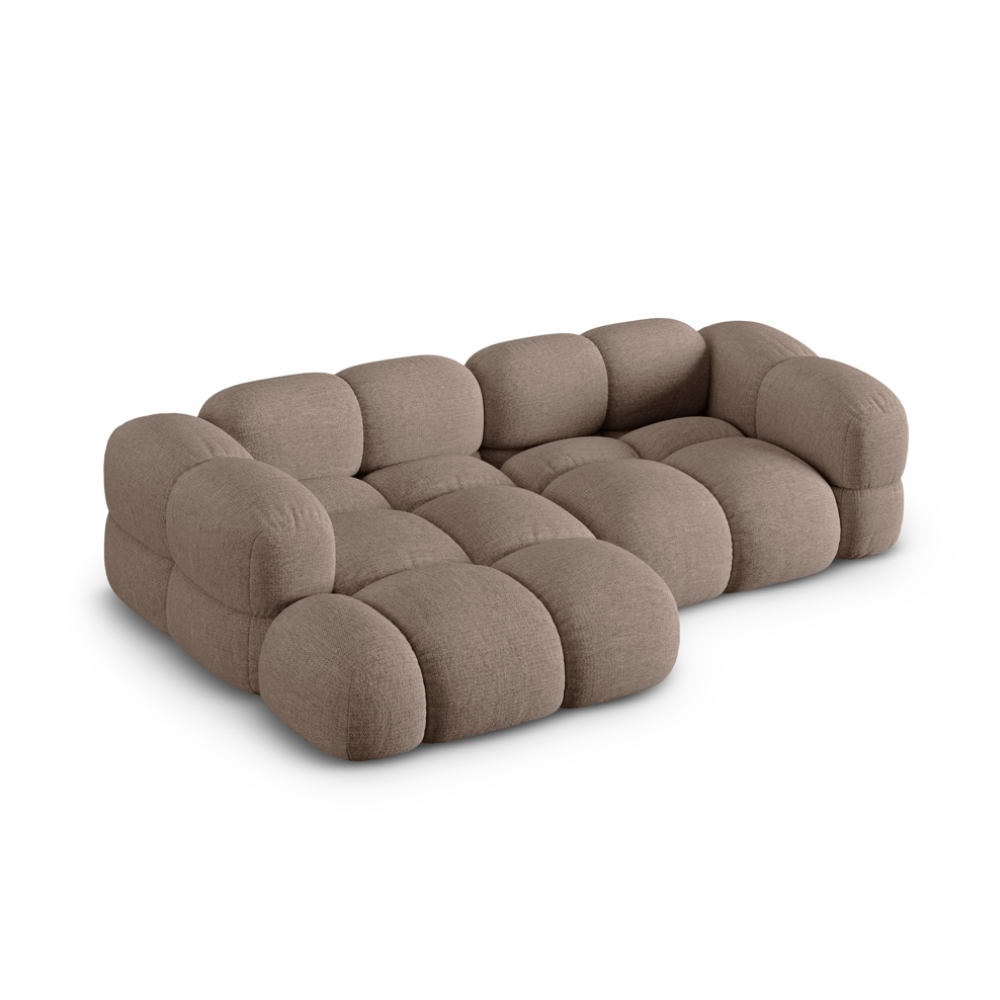 3-sitzige linke Eckcouch LORETTO cappuccino