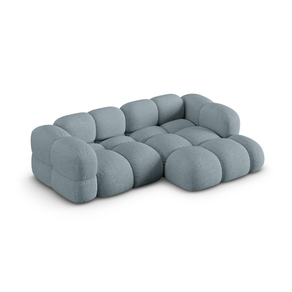 3-sitziger rechter Ecksofa LORETTO pastellblau