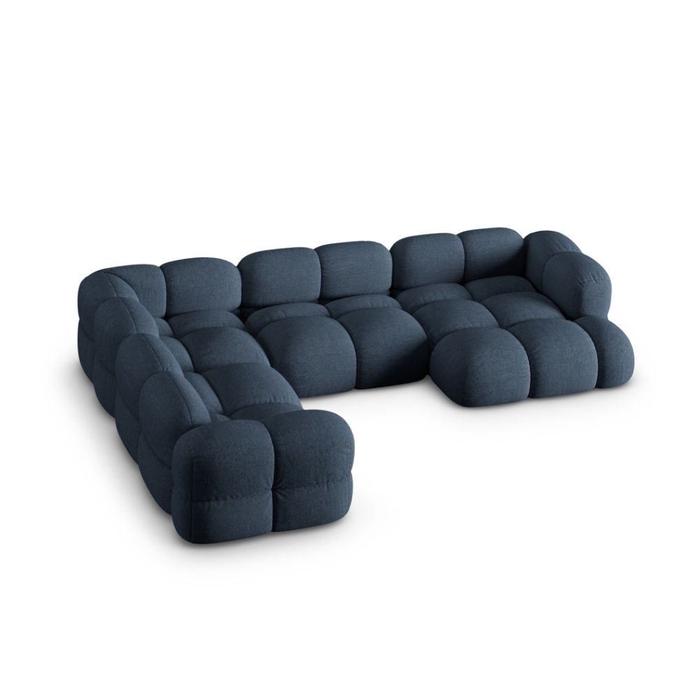 U-förmiger linker Ecksofa LORETTO blau
