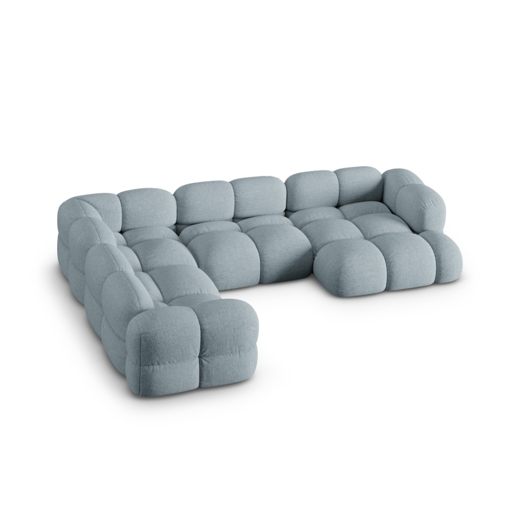 U-förmiger linker Ecksofa LORETTO pastellblau