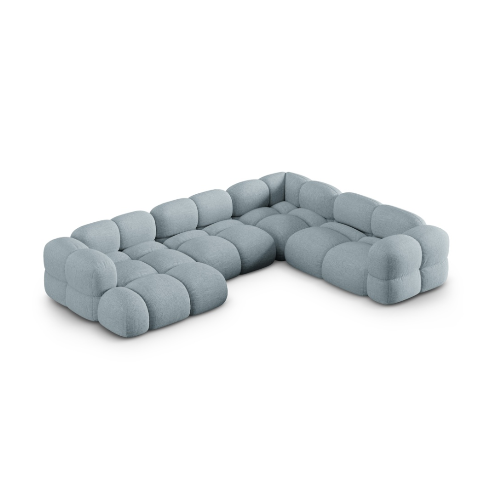 U-förmiger Ecksofa rechts LORETTO pastellblau