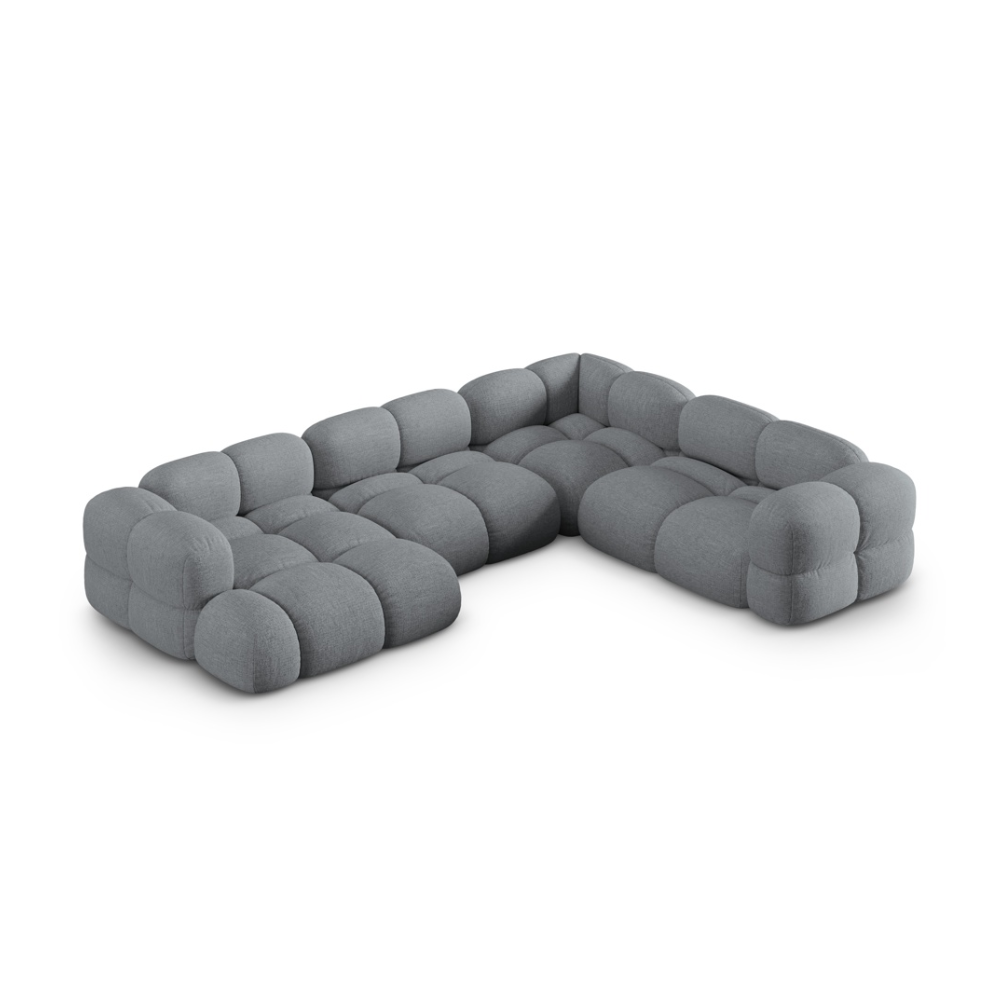 Right-facing U-shaped corner sofa LORETTO gray-blue