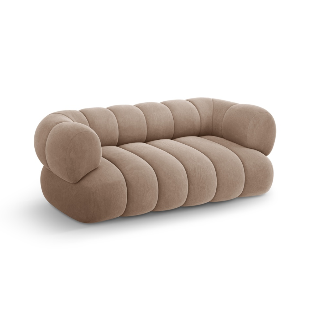 2-seater velvet sofa KOGE dark beige