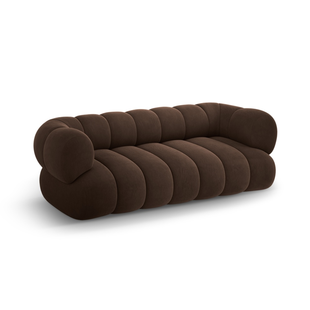 3-seater velvet sofa KOGE chocolate