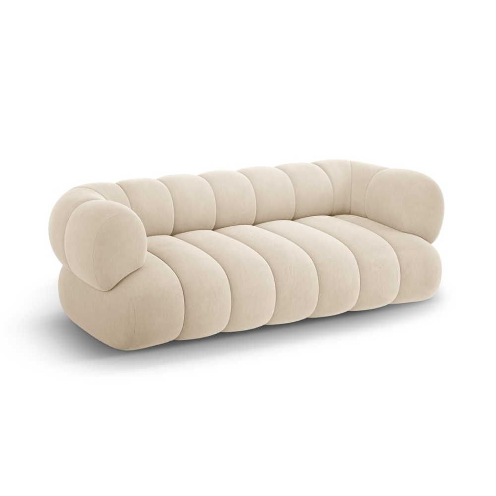 3-seater velvet sofa KOGE beige