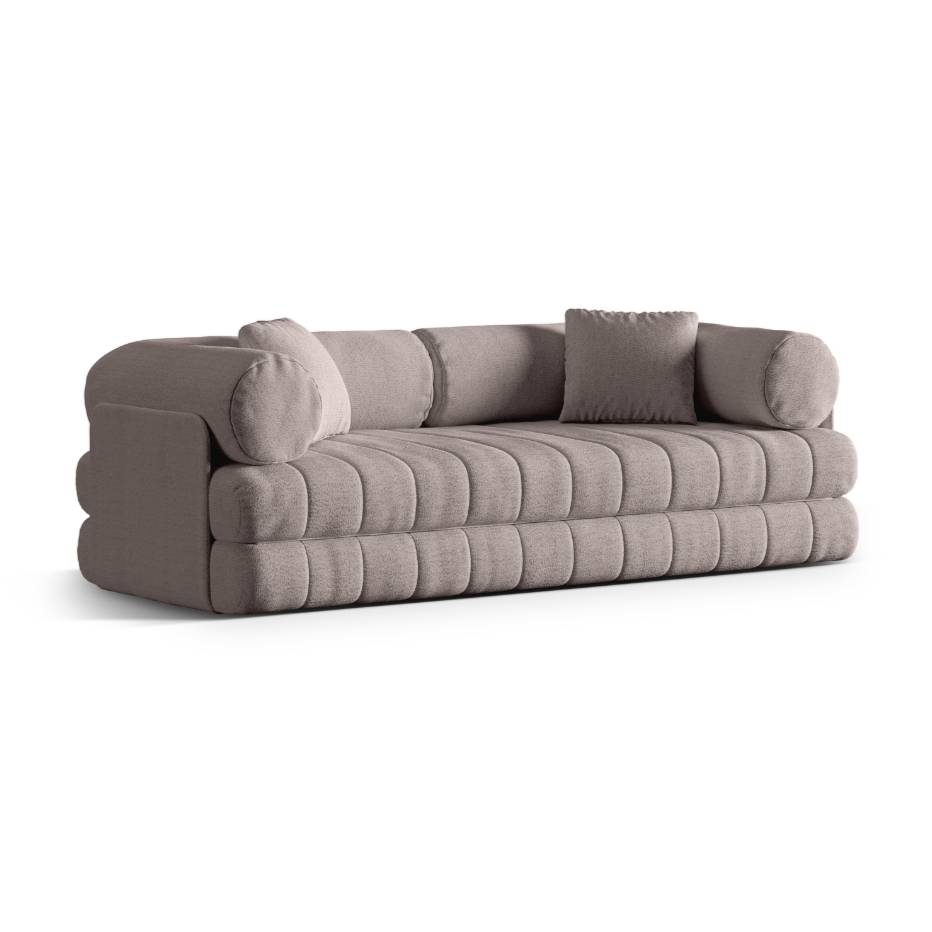 3-seater sofa with sleeping function KEMI sand bouclé