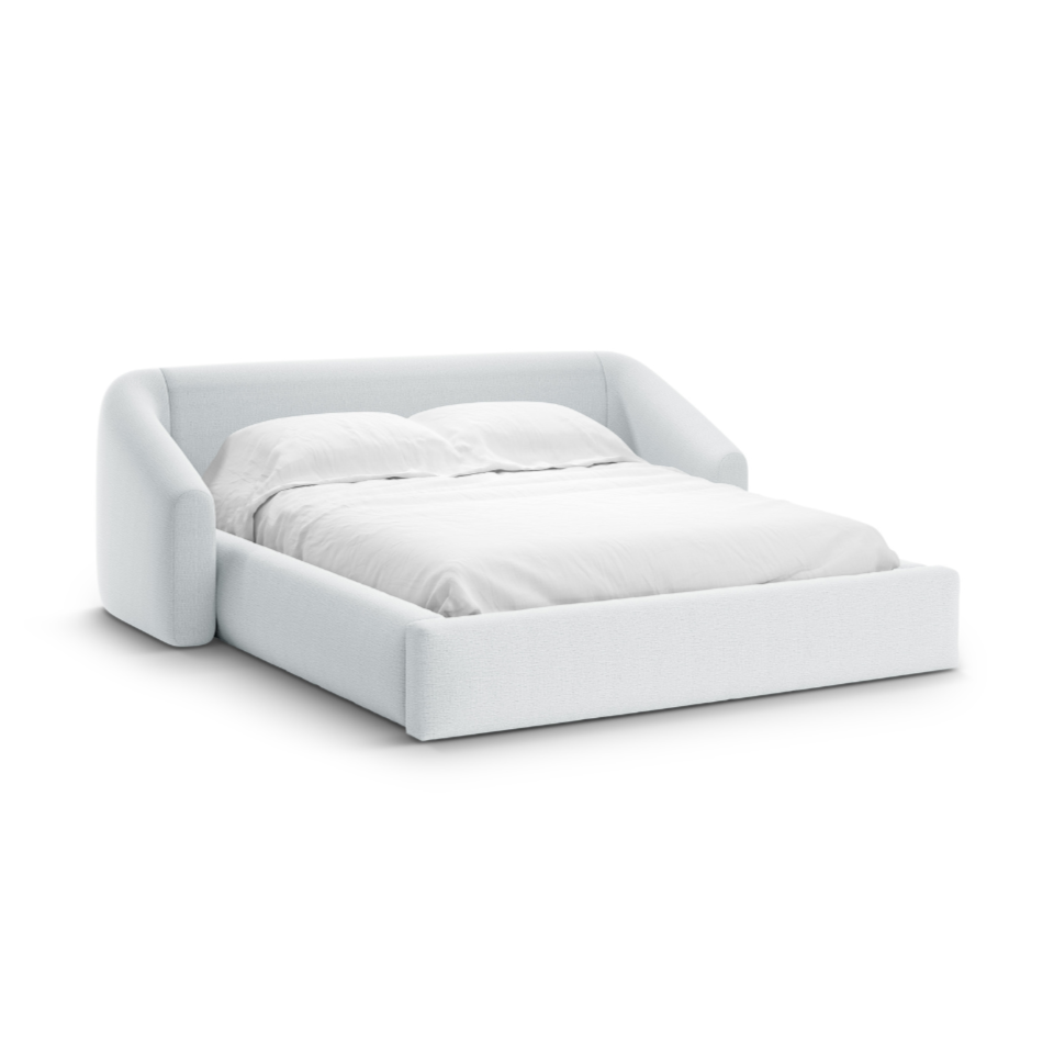 Bett CAMPI hellgrau Chenille