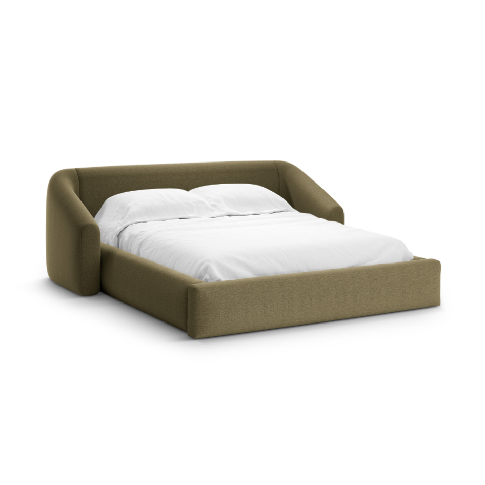 Bett CAMPI grün Chenille