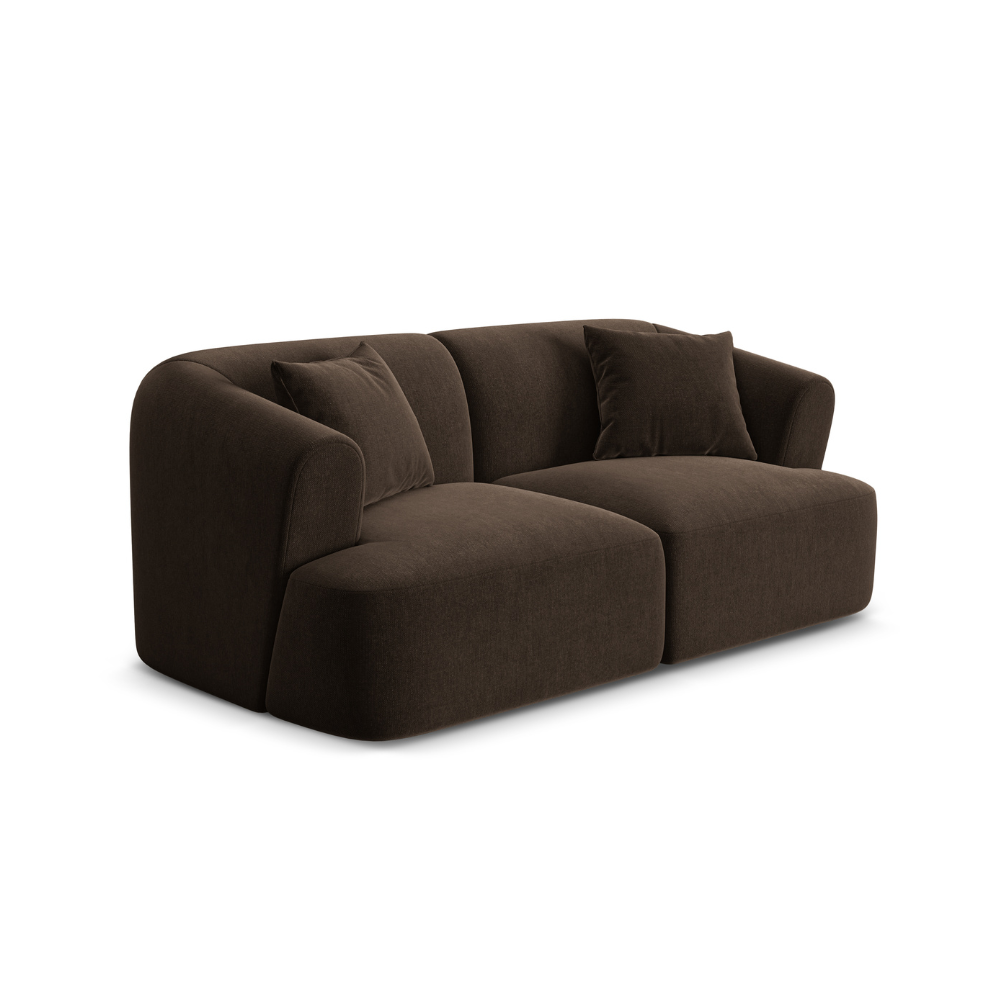 Chocolate 2-Seater Velvet Sofa CAMPI