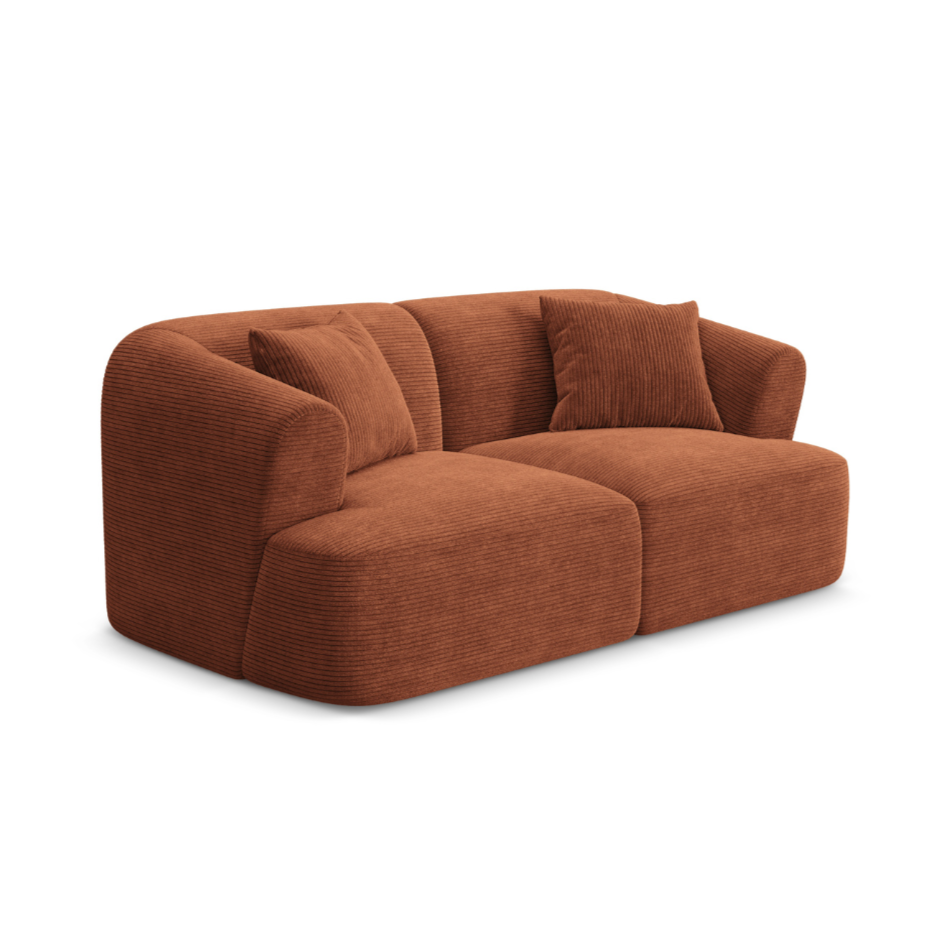 Sofa 2-sitzig CAMPI ziegelrot Cord