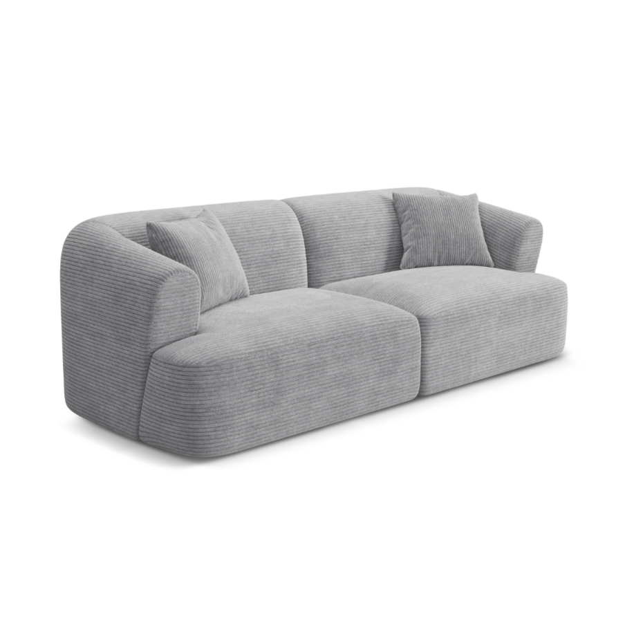 3-seater Sofa CAMPI light gray corduroy