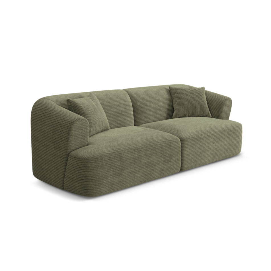 3-seater Sofa CAMPI green corduroy