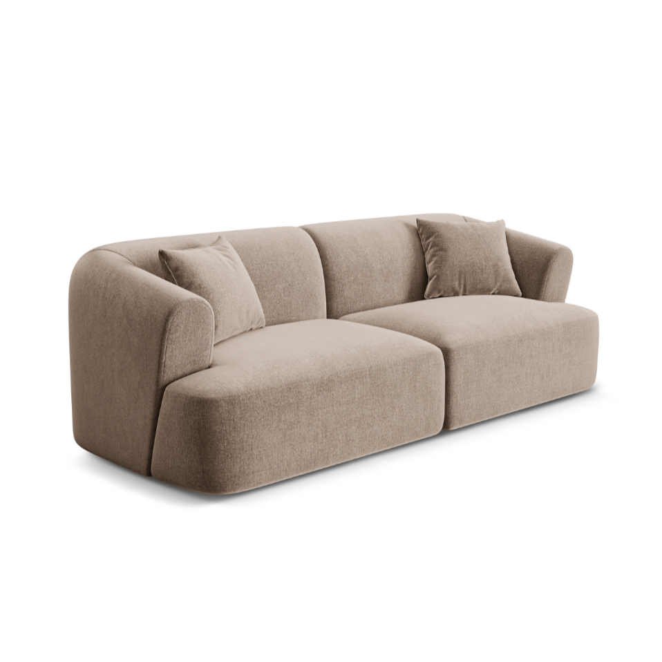 Sofa aus Samt 3-sitzig CAMPI dunkelbeige