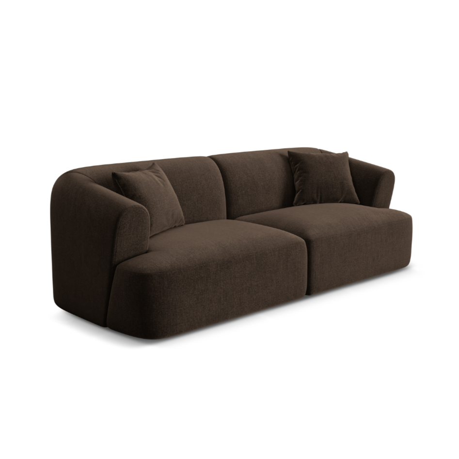 Chocolate 3-Seater Velvet Sofa CAMPI