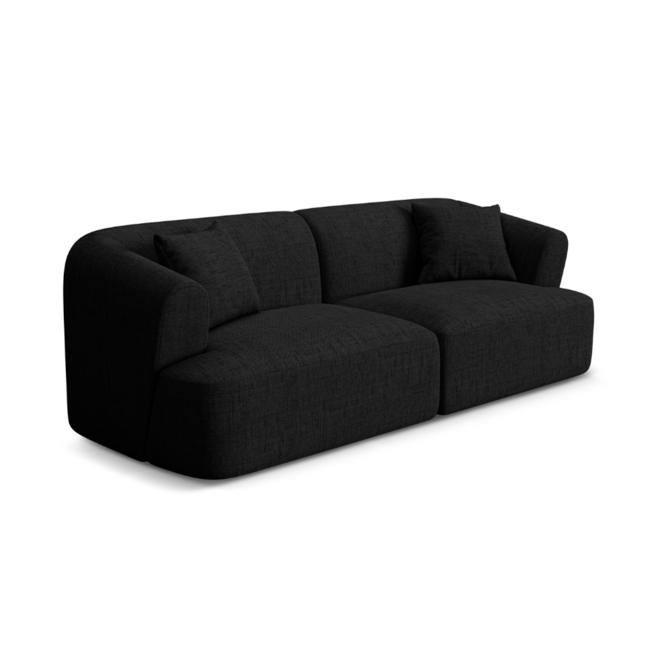 3-seater Sofa CAMPI black chenille