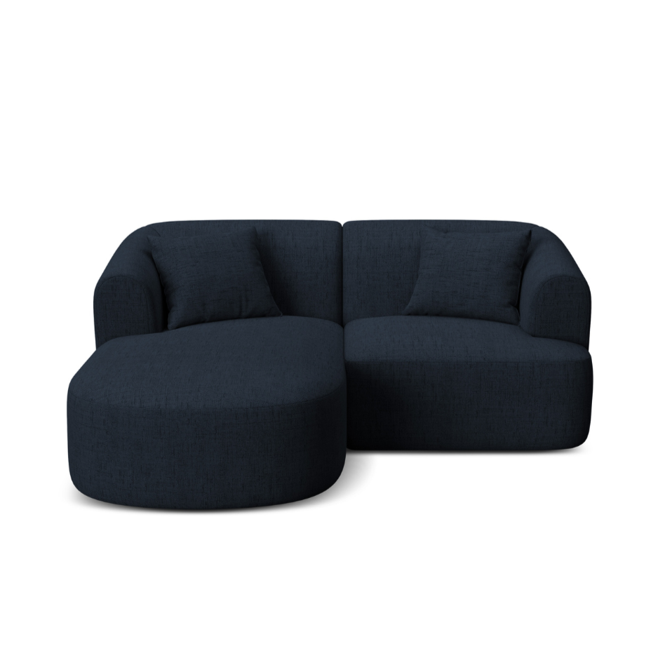Linksseitiges 3-Sitzer-Sofa CAMPI in blauer Chenille