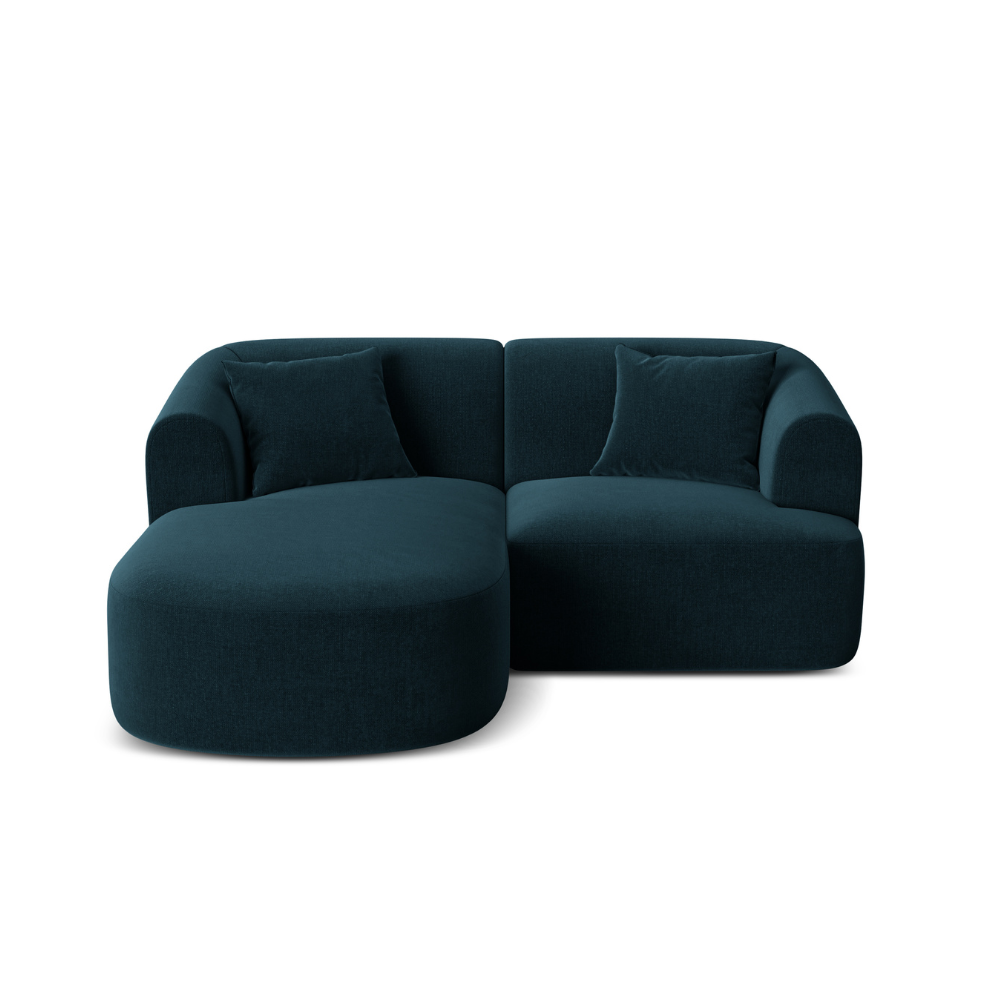 Samt-Ecksofa links 3-sitzig CAMPI petrol