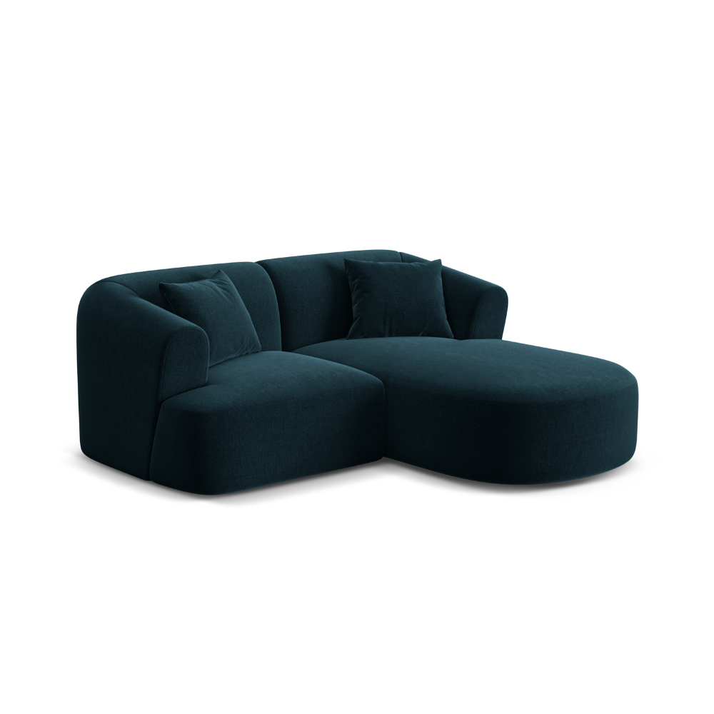 Right-facing velvet corner sofa for 3 people CAMPI petrol