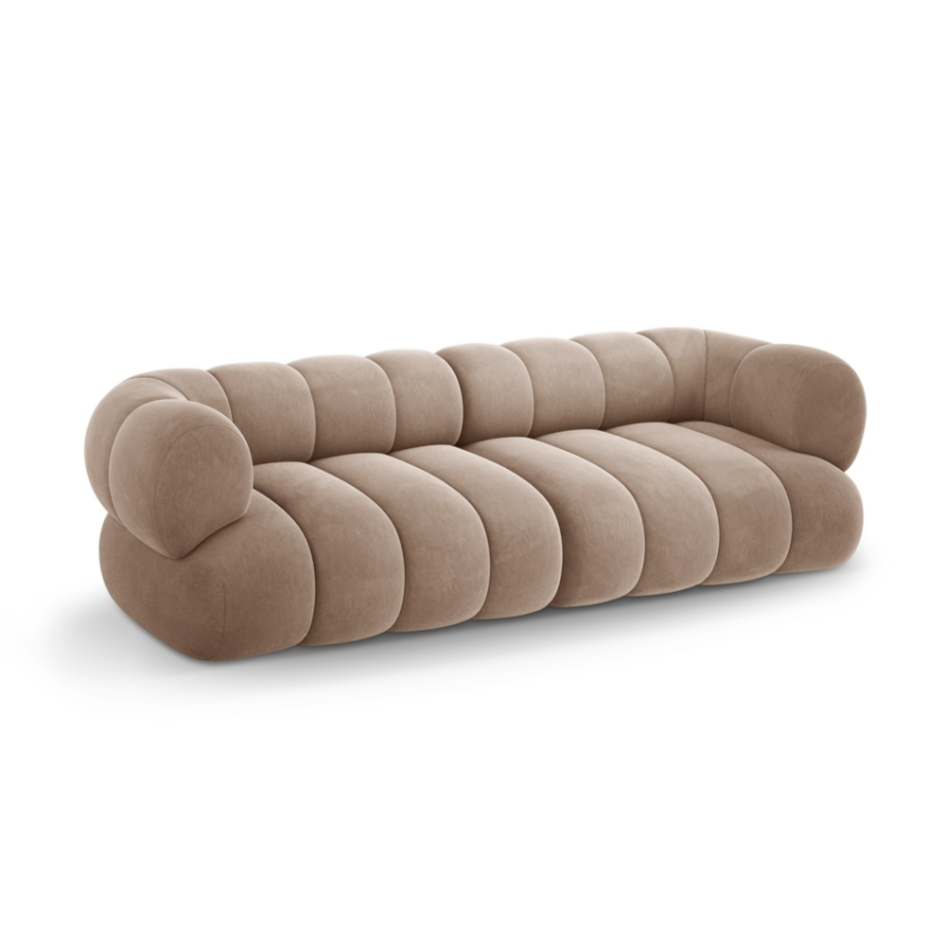 Velvet sofa for 4 people KOGE dark beige