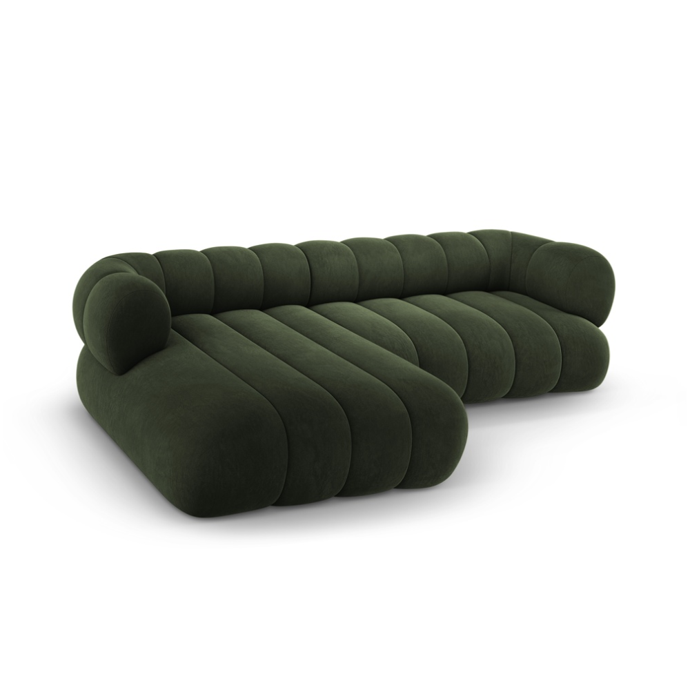 Samt-Ecksofa für 5 Personen links KOGE grün