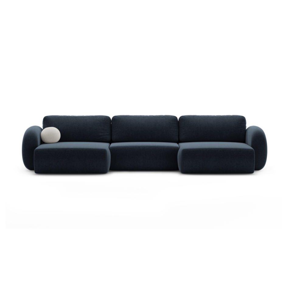 Panoramic Sofa with Sleeping Function for 5 People TONALE Navy Blue