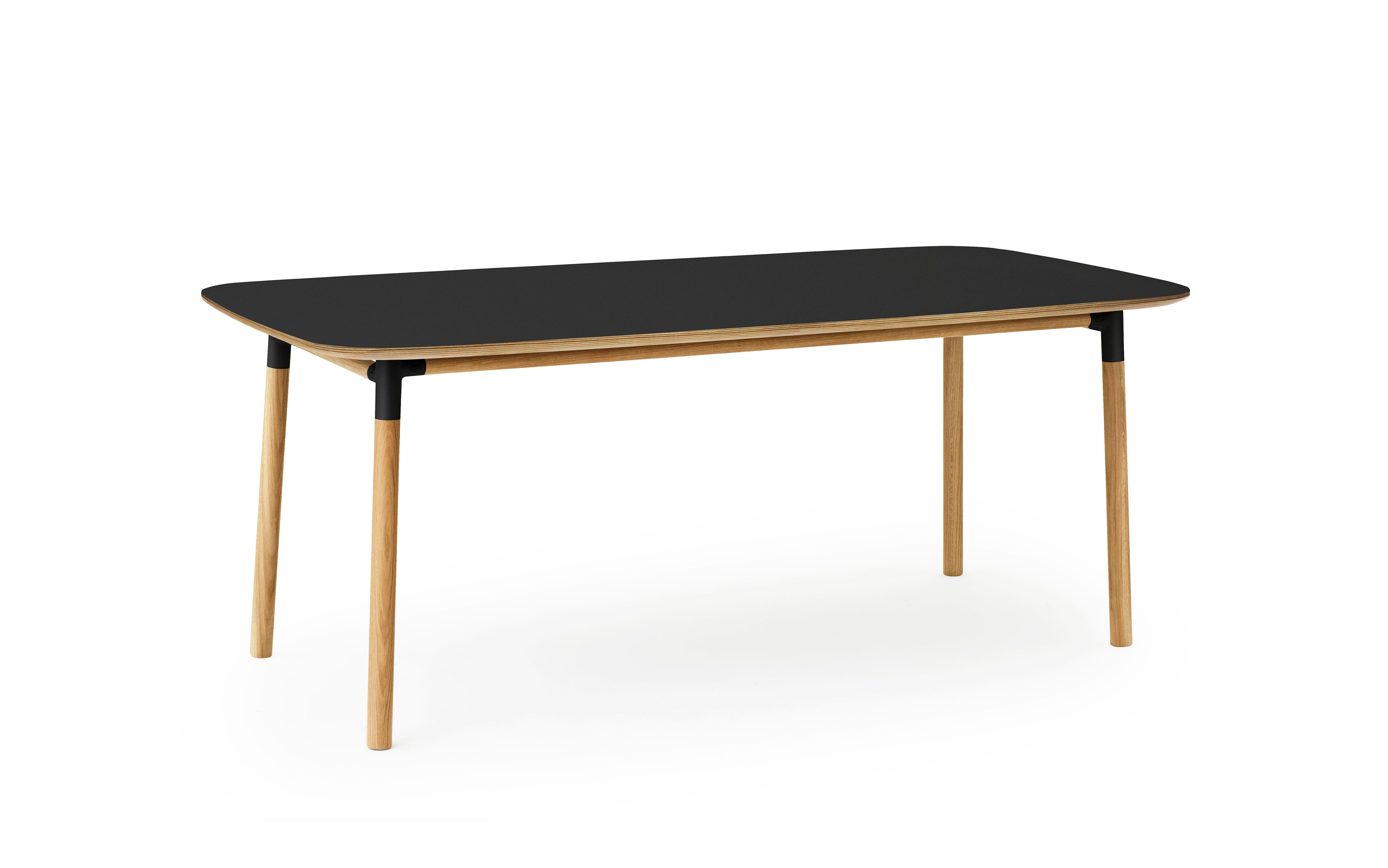 Form table black top with an oak base