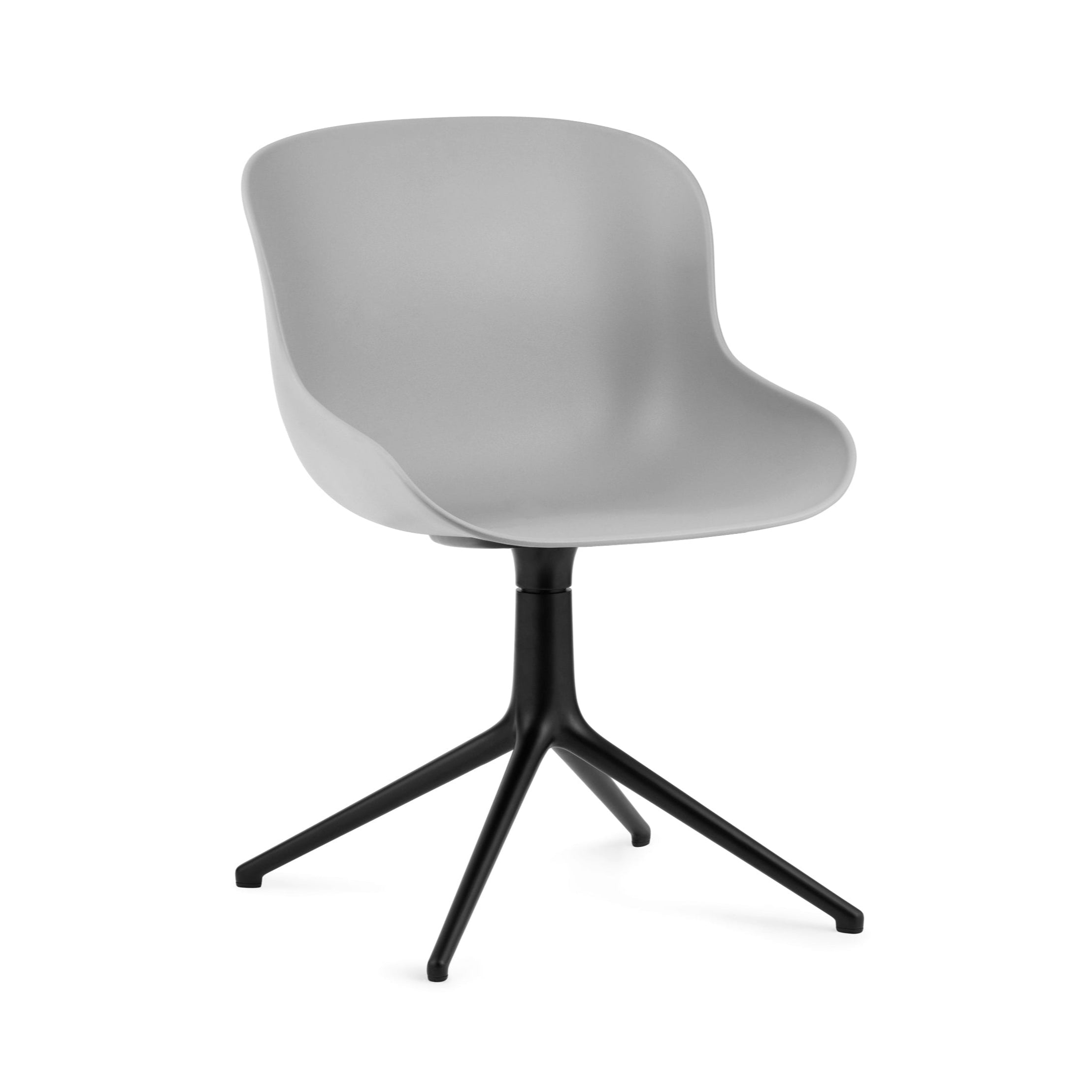 Hyg 4L Grey Hyg Stuhl mit einer schwarzen Basis