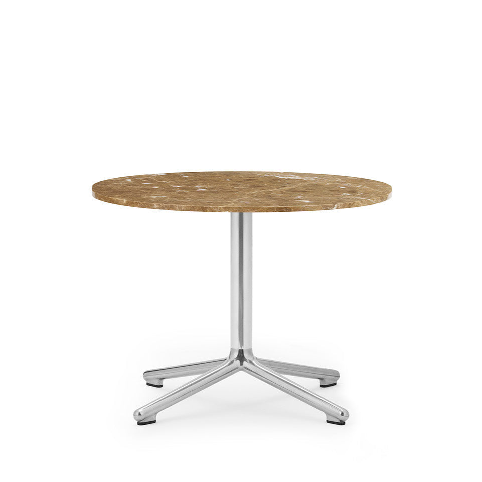 Couchtisch Mondsand Marmoroberteil mit einer Aluminiumbasis