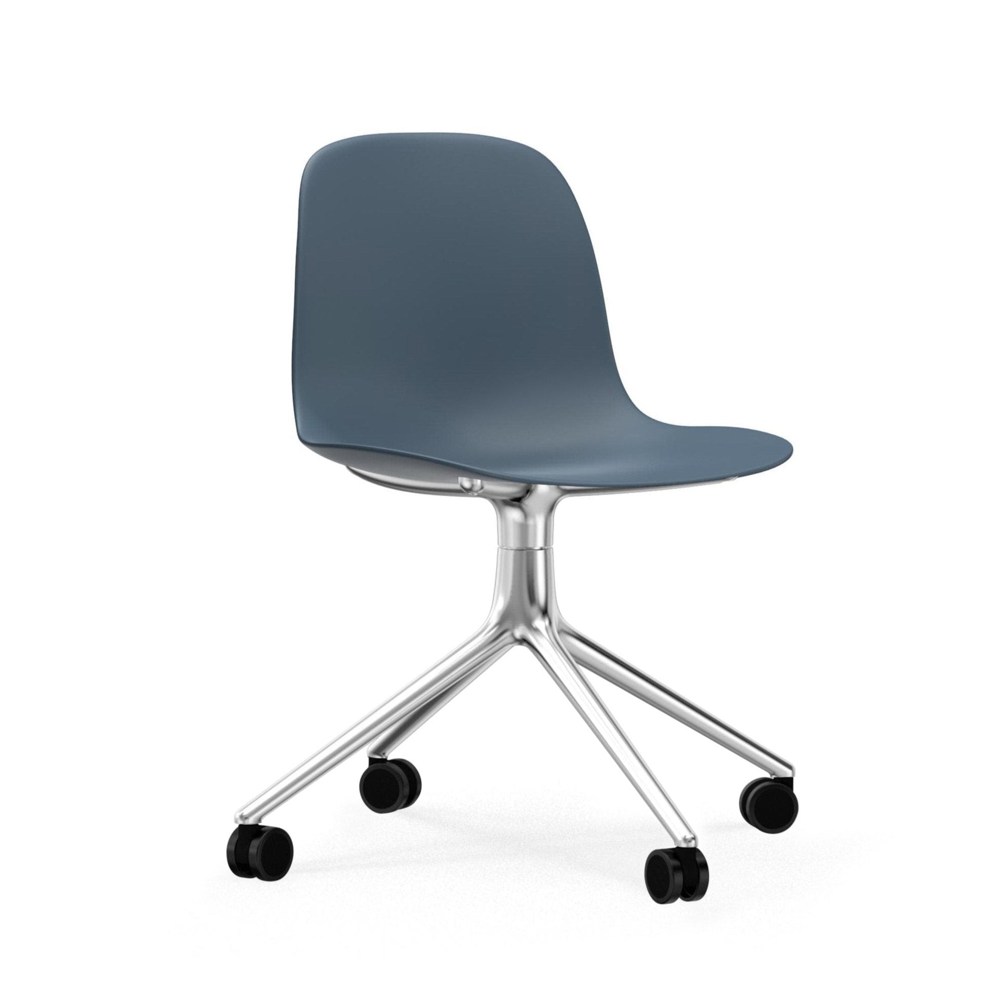 Bürostuhl 4W Blaues Meer mit einer Aluminiumbasis auf Rädern