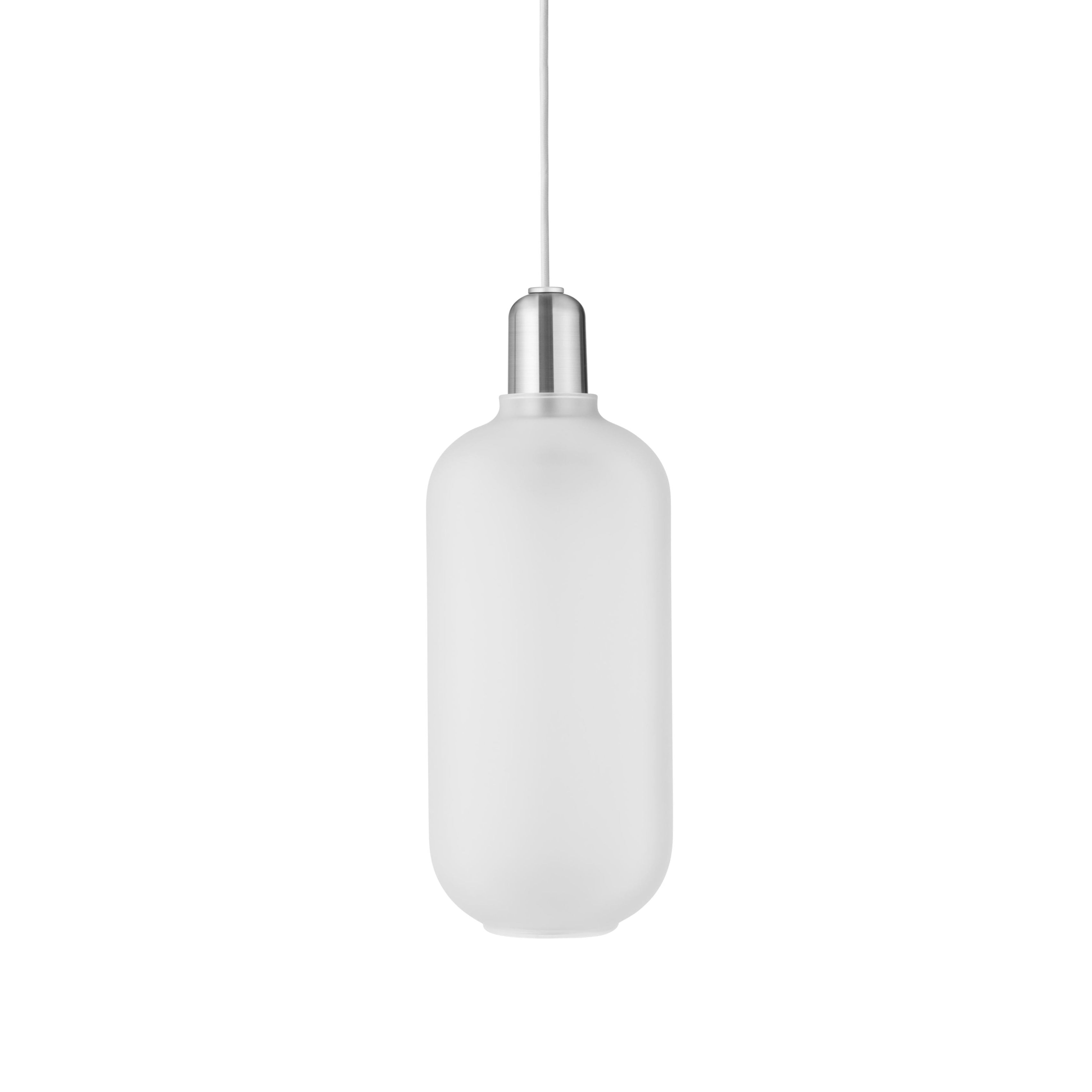 AMP LARGE Pendelleuchte, Mattglas mit Silberfinish