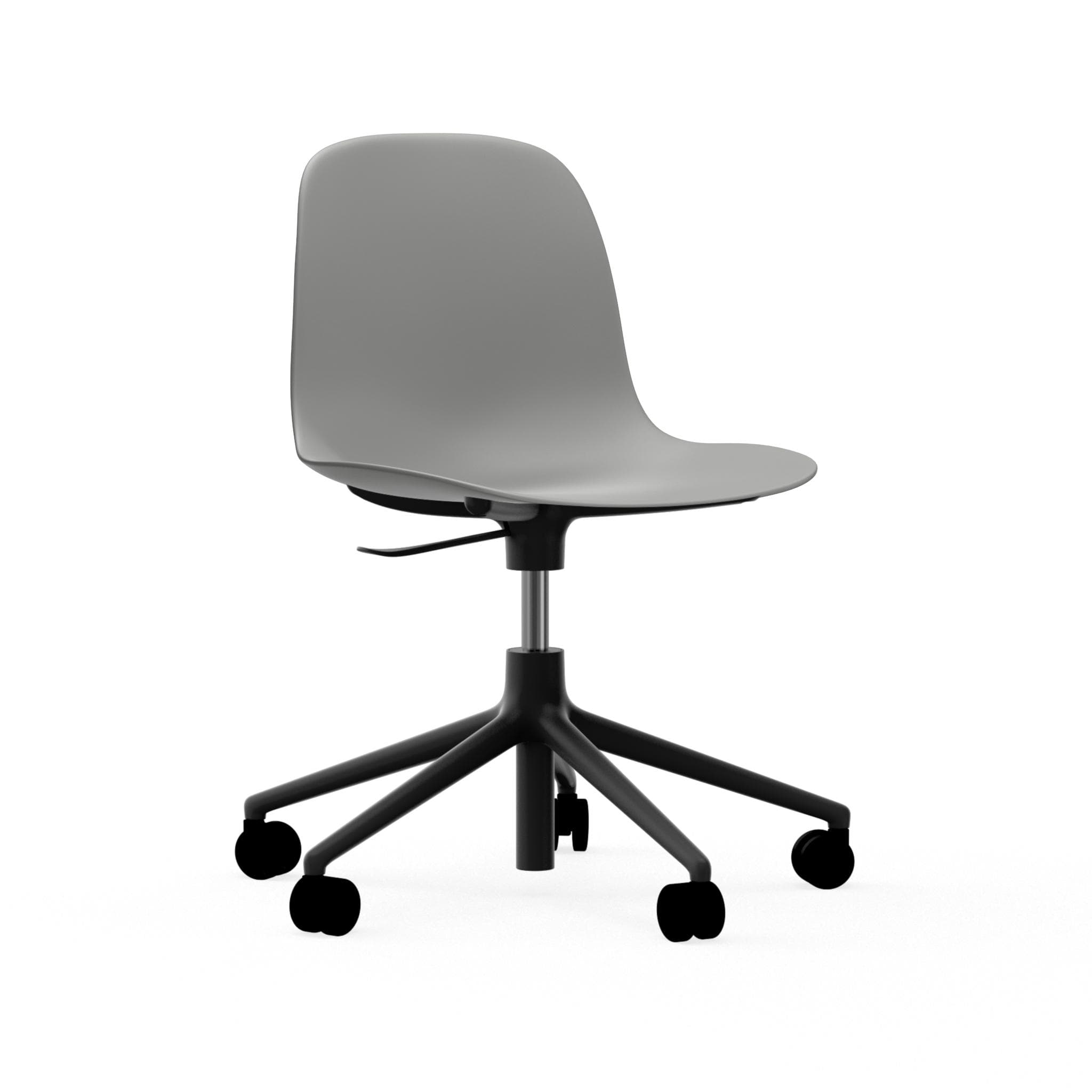 Bürostuhl mit einstellbaren Formularen 5W Grau mit einer schwarzen Basis auf Rädern