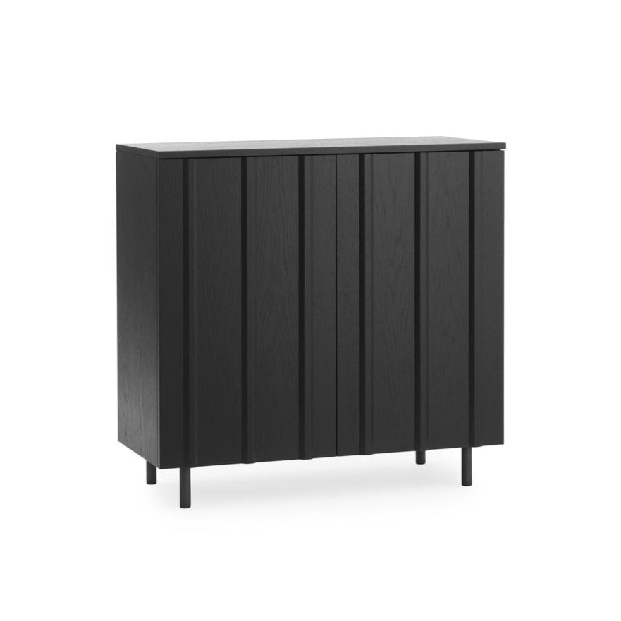 Rippenschrank schwarzer Eichenfurnier