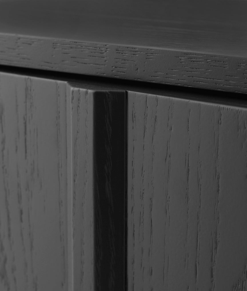 RIB chest of drawers black oak veneer