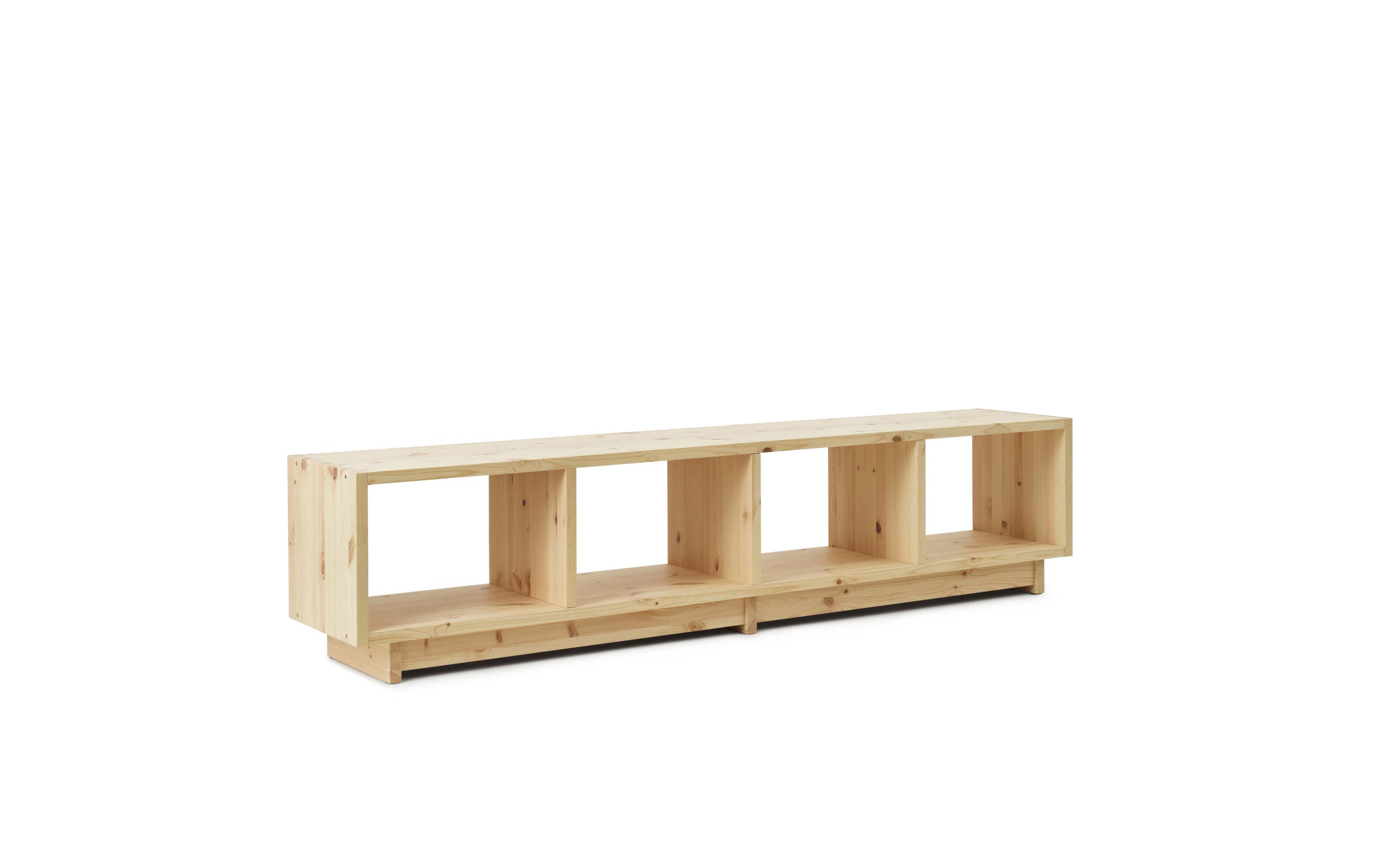 Plank pine wood bookcase