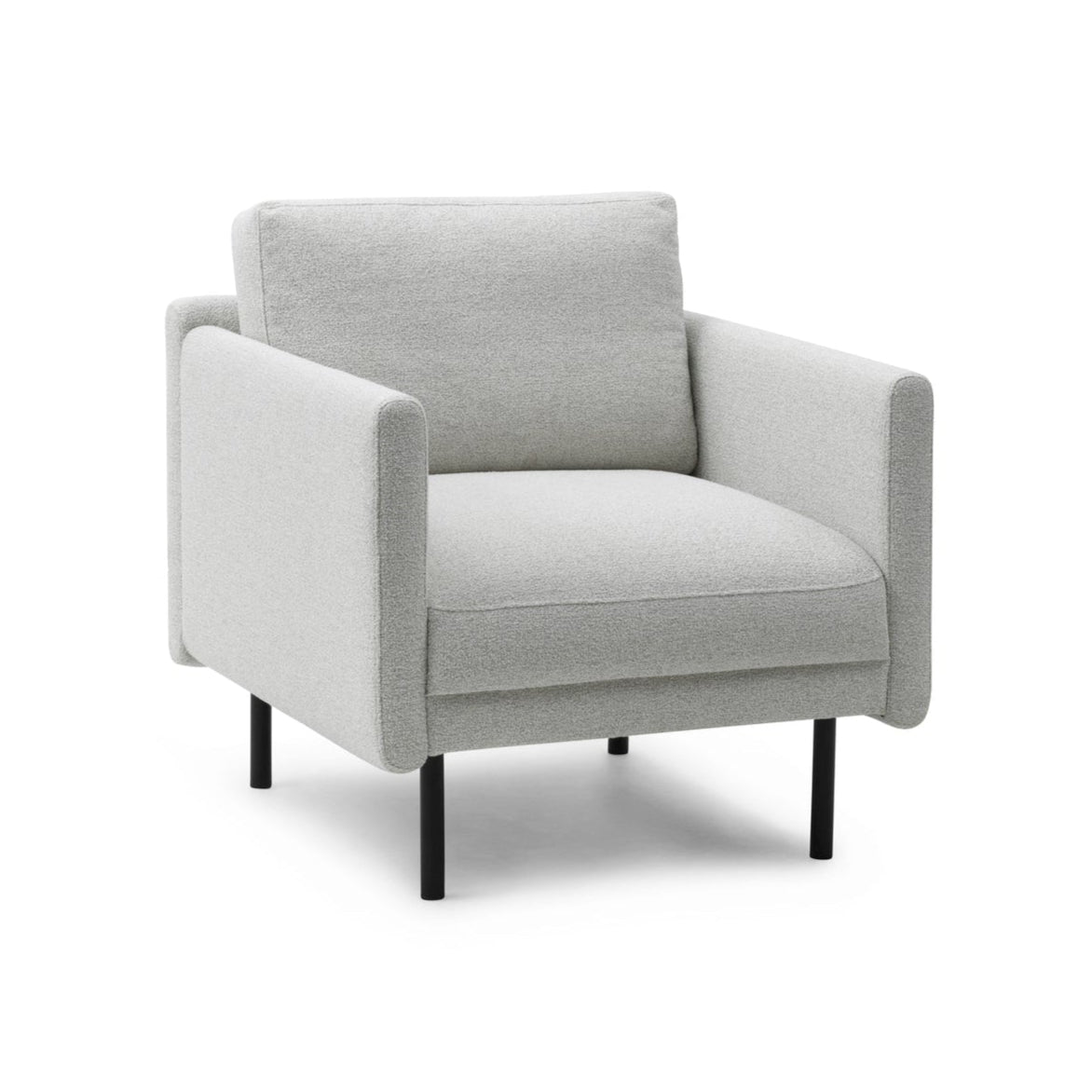 White rar armchair with a black base