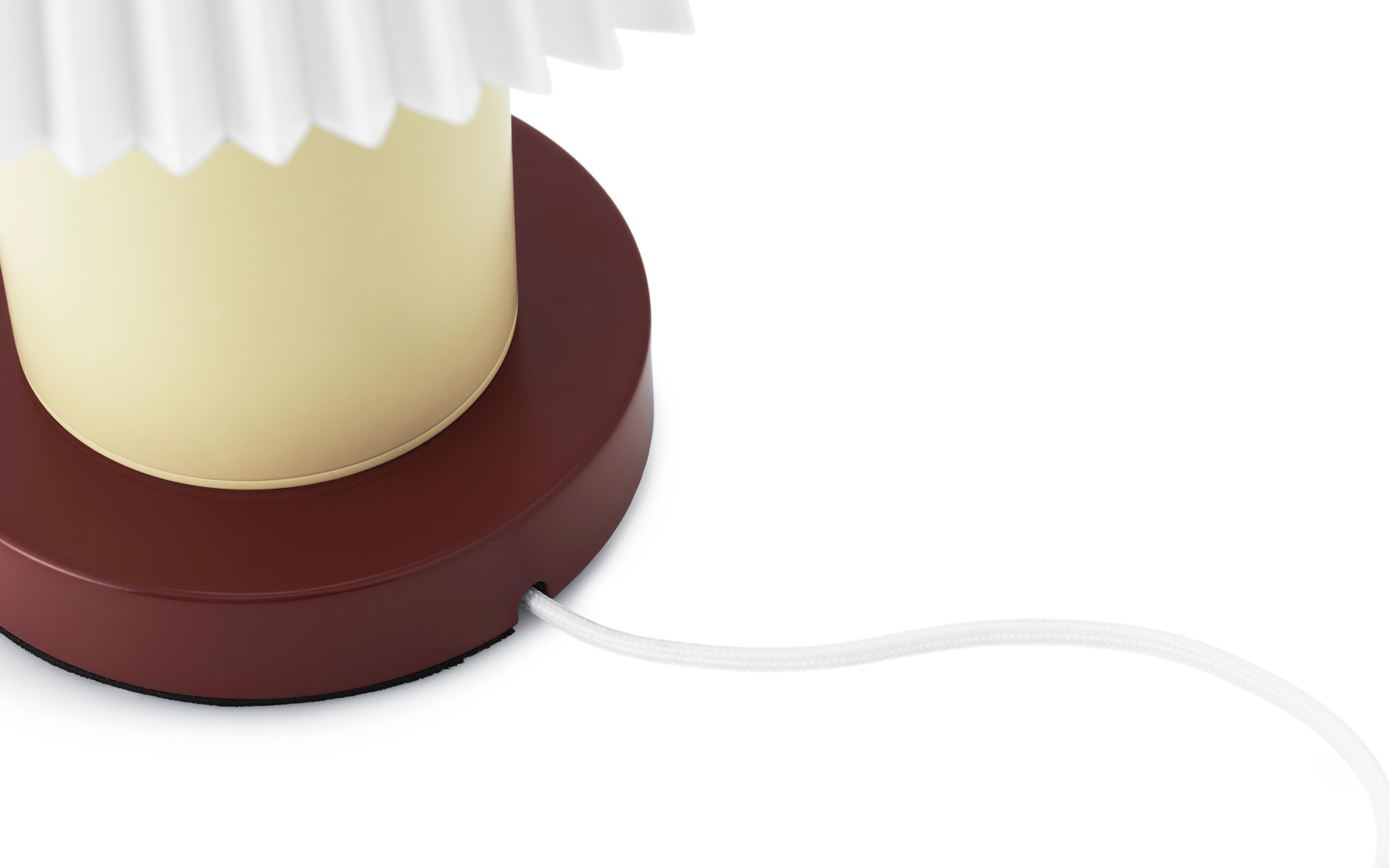 CELLU Tischleuchte Creme mit braunem Fuß